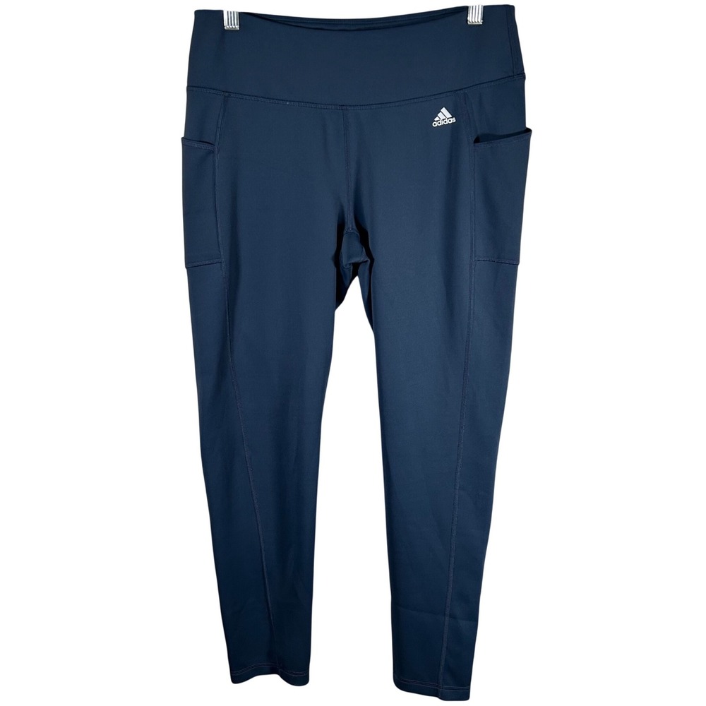 Adidas Golf Womens Navy Blue Active Leggings Side Pockets Size Large